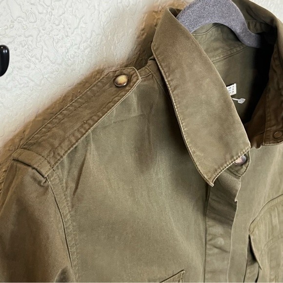 Zara Woman Olive Green Military Style Button Down size Medium - Picture 5 of 10
